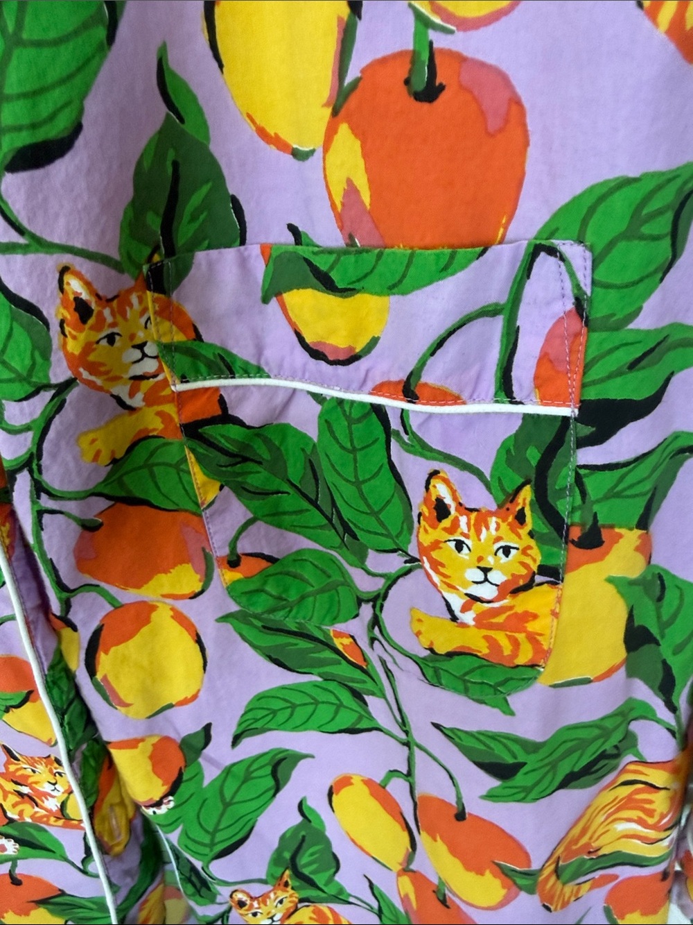 Printfresh Lavender Peach & Green Cotton Sleep Shirt - Picture 3 of 3